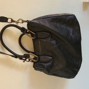 Liebskind Black Leather Shoulder Bag with Strap
